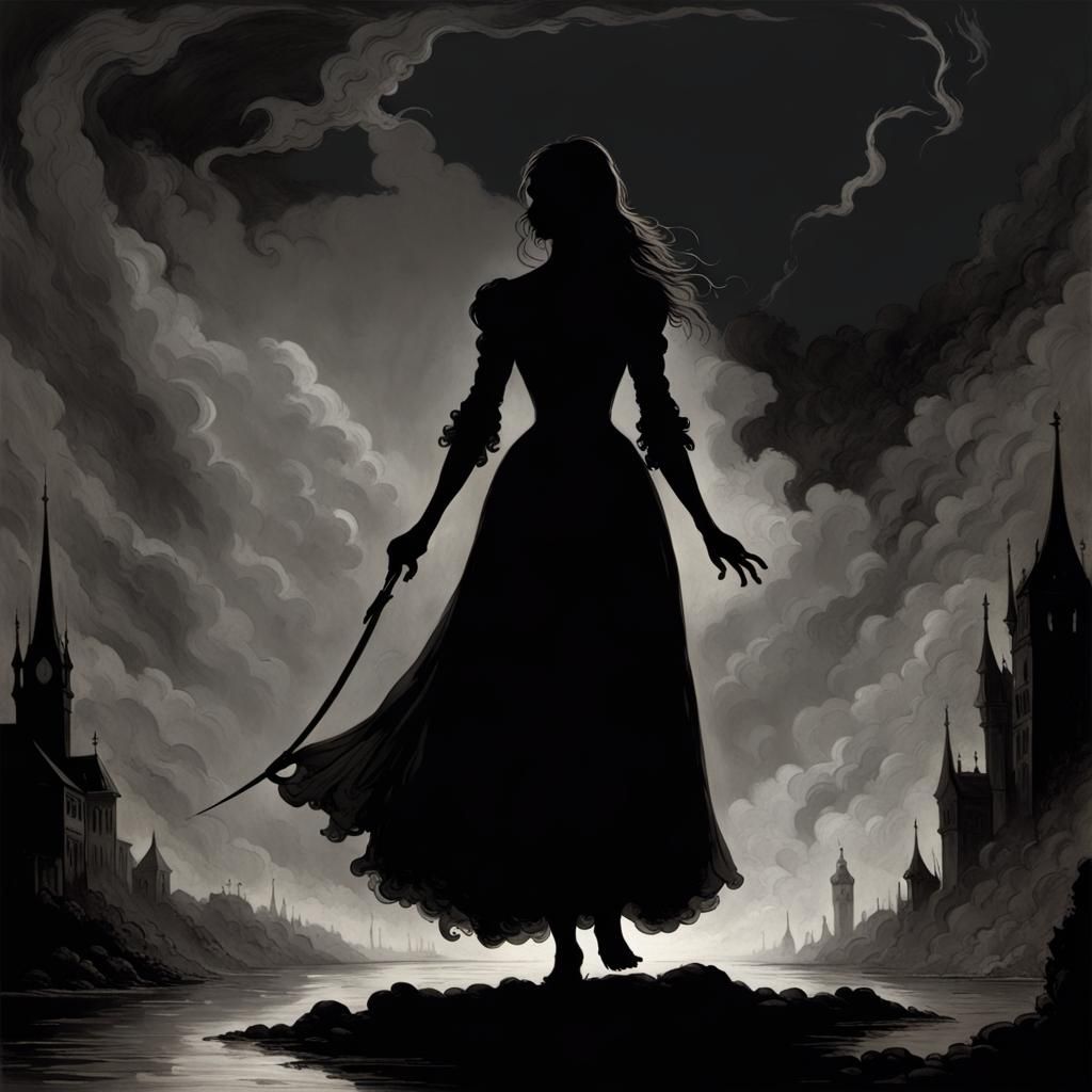 a silhouette in the dark