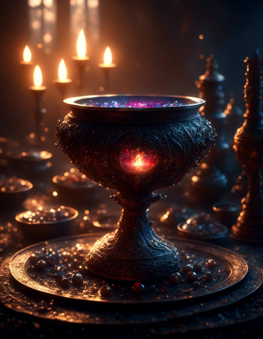 Viking Chalice with Mystic Potion in Macro
