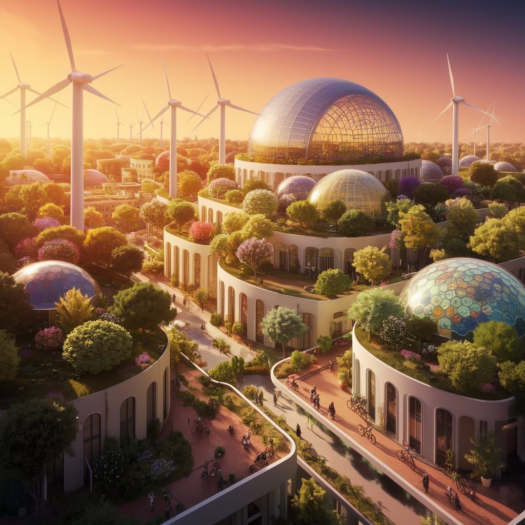 Sunswept Solarpunk Cityscape