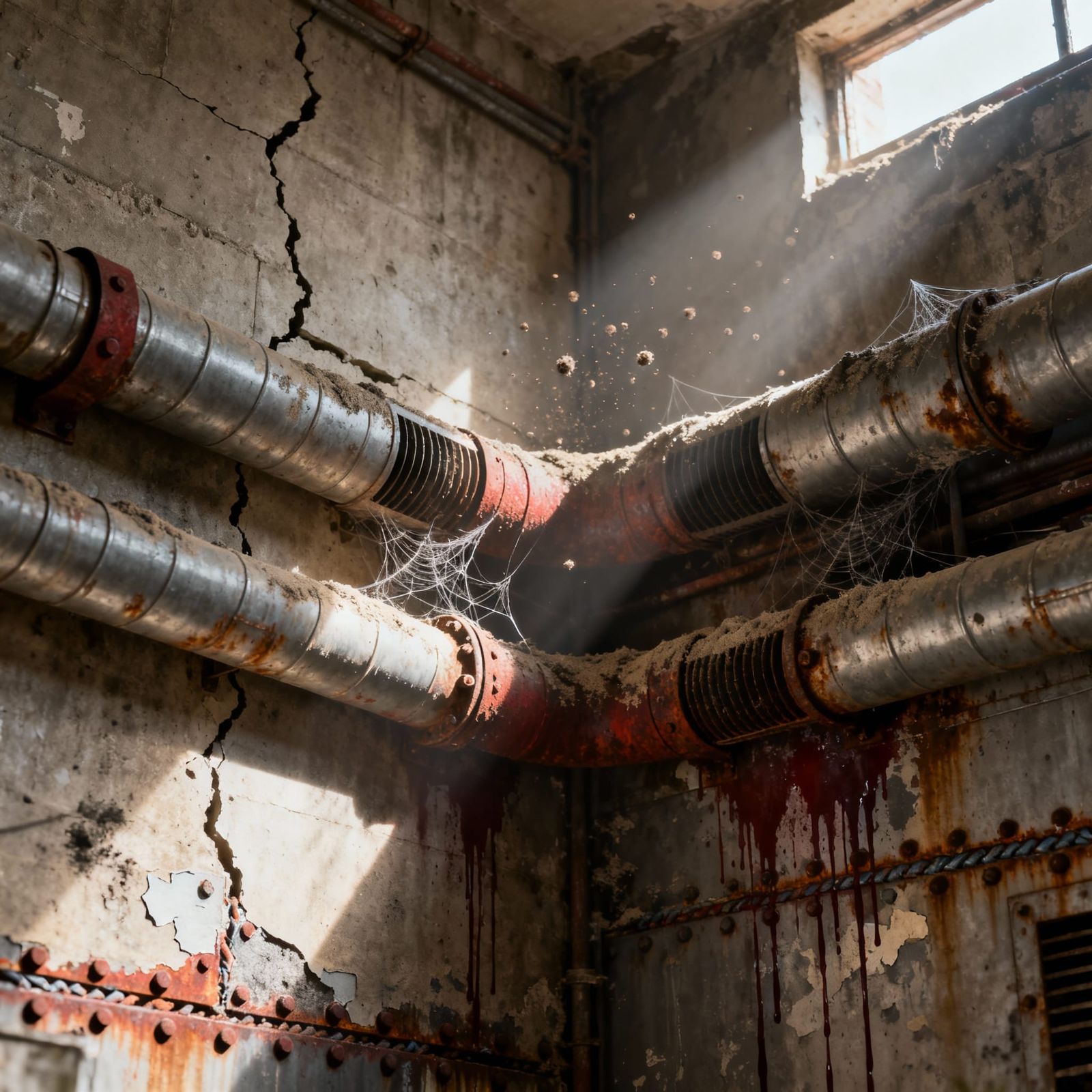Grungy Industrial Ventilation System with Air Vent