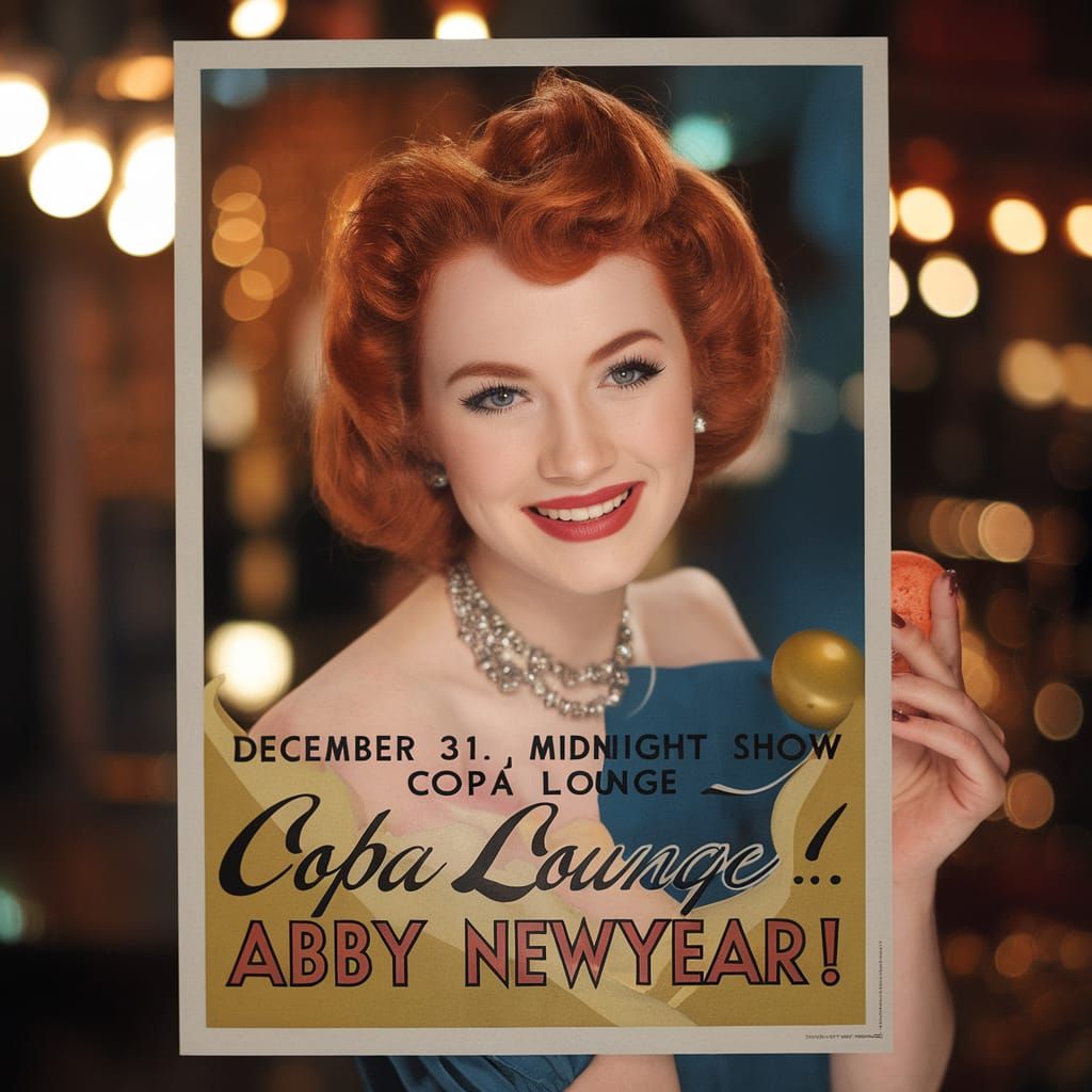 Vintage 1940s Era Lounge Singer Redhead in Copa Lounge Midni...