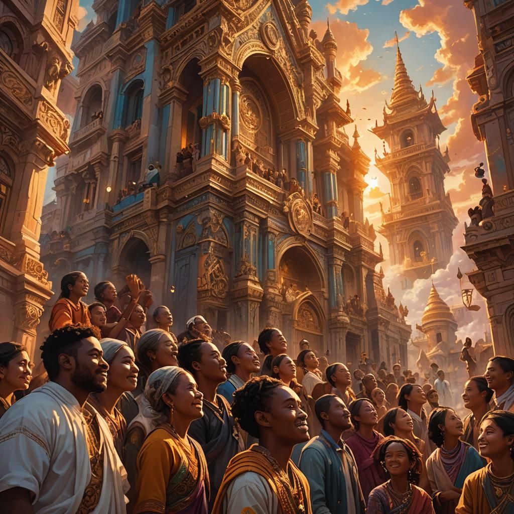 United Cultures Gaze at Sunrise: Concept Art