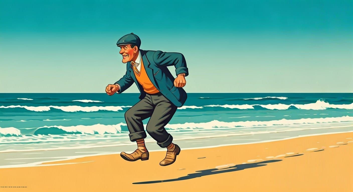 Vintage Travel Poster: Jolly Fisherman at Skegness