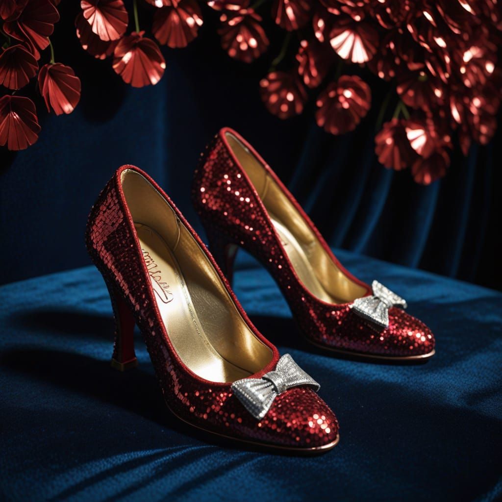 Dazzling Art Deco Ruby Slippers