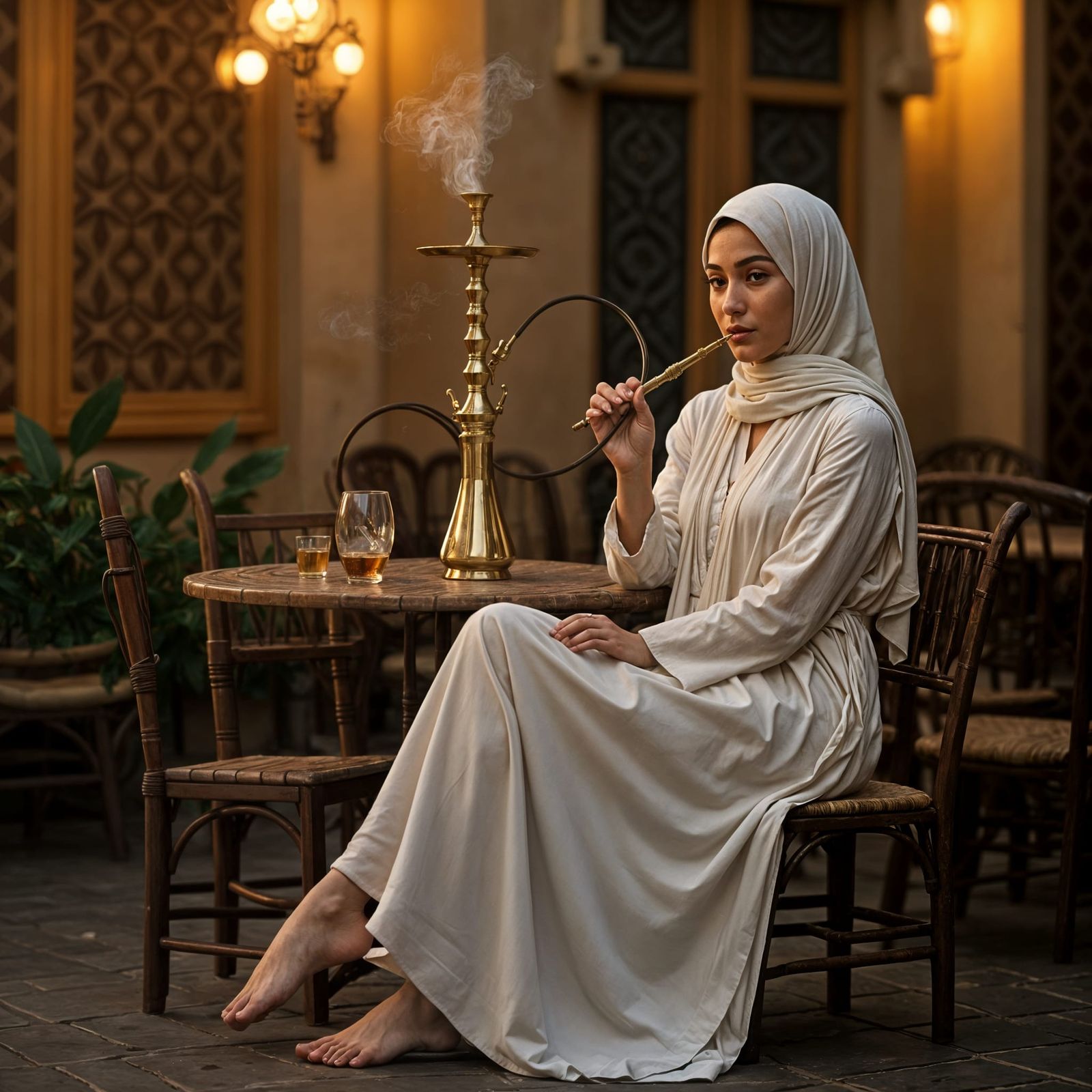 Middle Eastern Woman at Khan El-Khalili Cafe