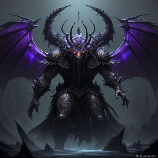 Dark Fantasy Beholder in Vibrant Scales and Feathers