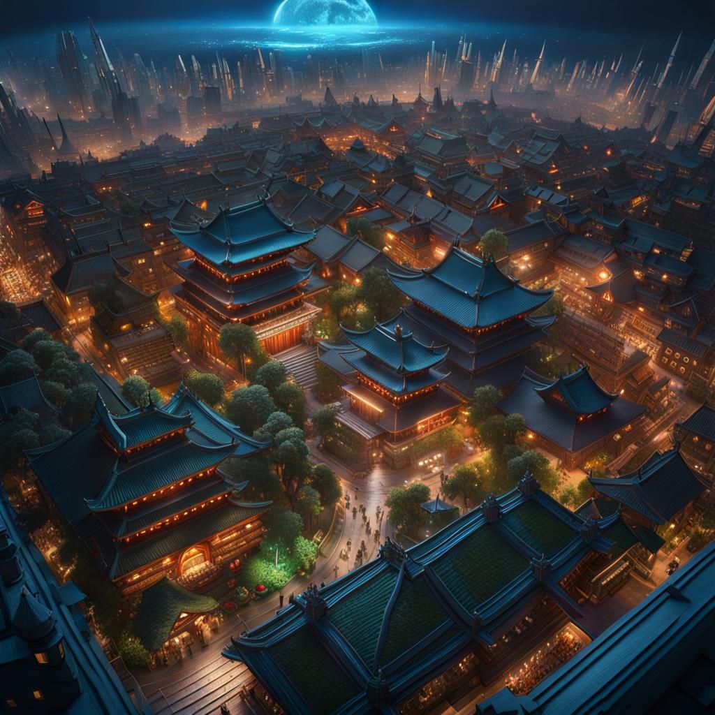 Cinematic Heaven Above Dystopian Monolith in 8K