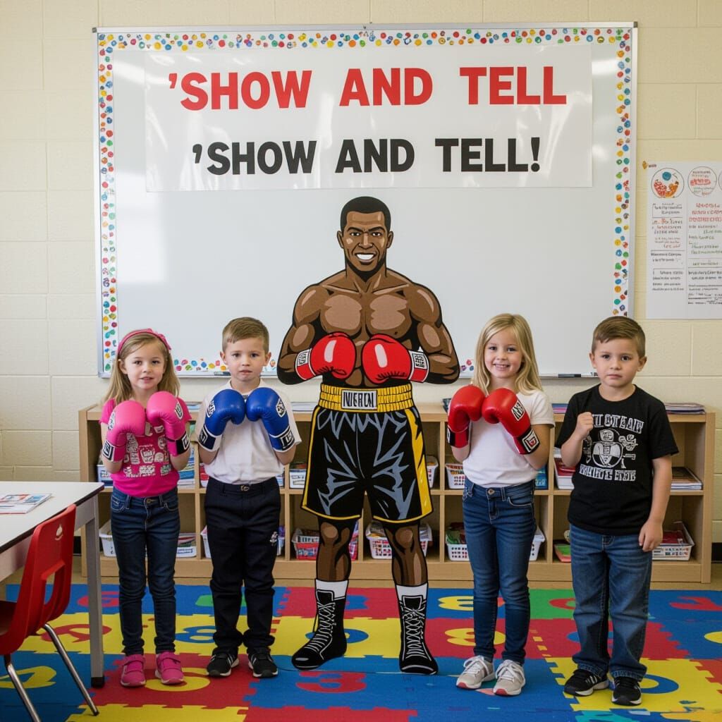 Boxing Champion Visits School for Show and Tell