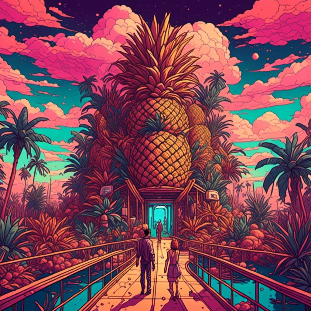 Pineapple as GTA Character, Detailed Digital Art