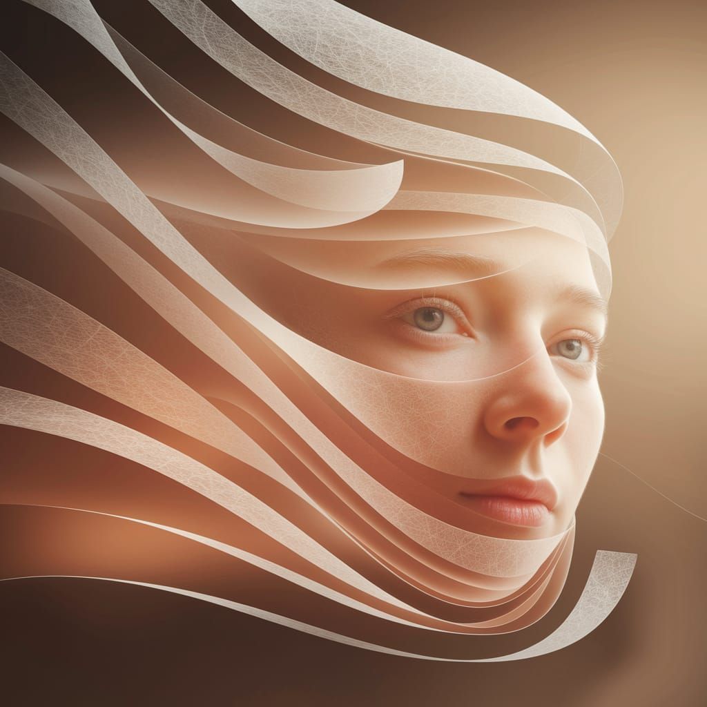 Ethereal Face: Translucent Layers in Soft Light