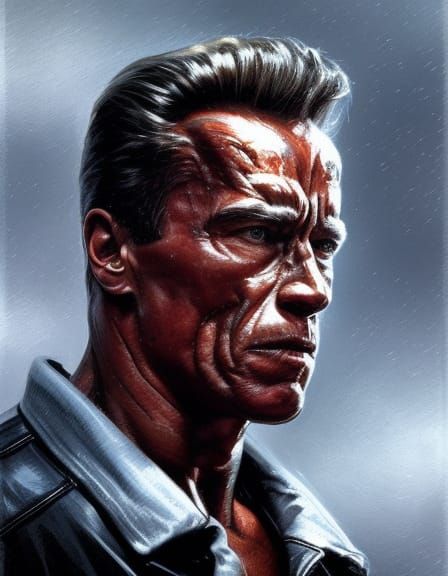 Sun burnt Arnold Schwarzenegger
