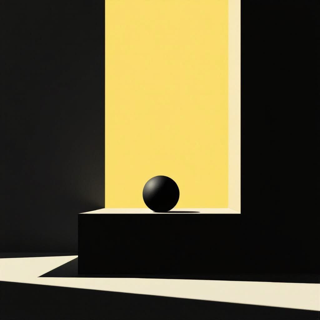 Minimalist Yellow Scene With Isolated Object