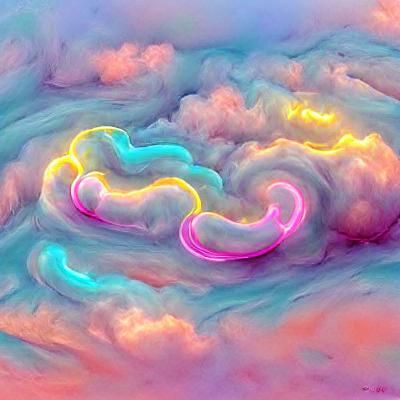 Glowing Pastel Neon Clouds Swirling
