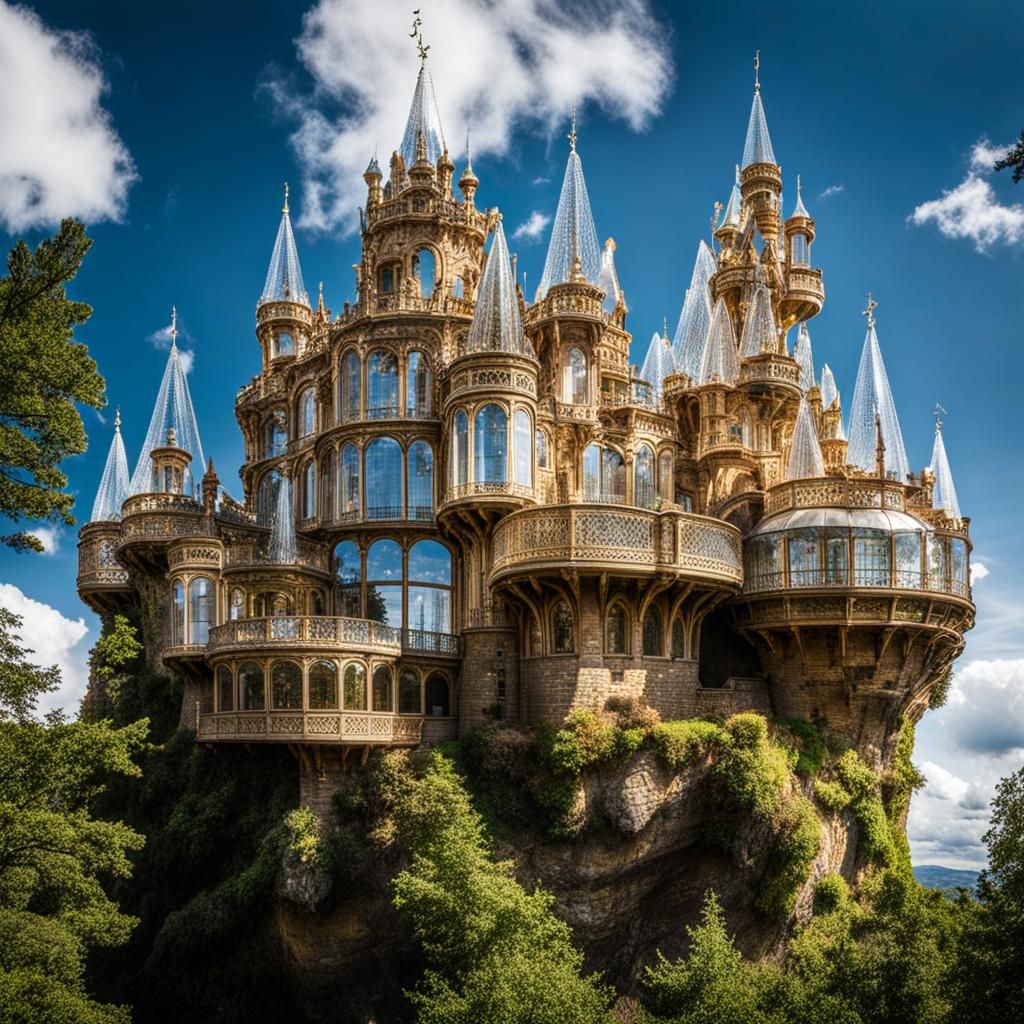 Crystal Castle Floating in the Sky