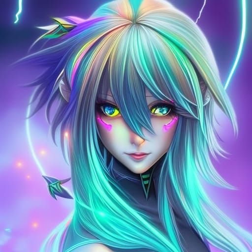 Electric Heart Creation: Hyperrealistic Splash Art