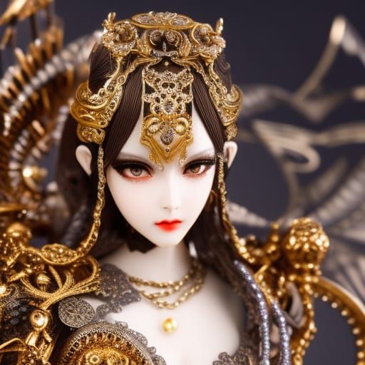 Filigree Rococo Cyberpunk Design of a Woman