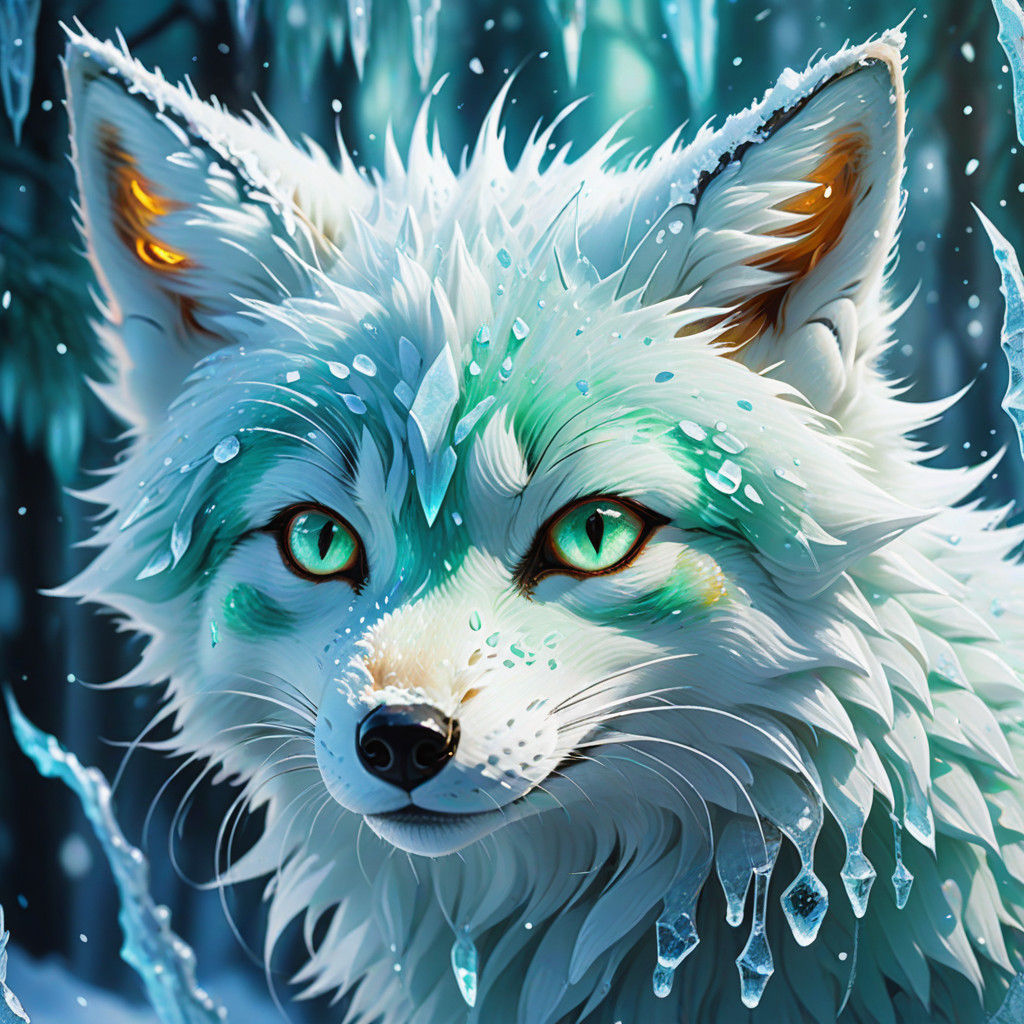 Magical Snow Fox in Winter Wonderland