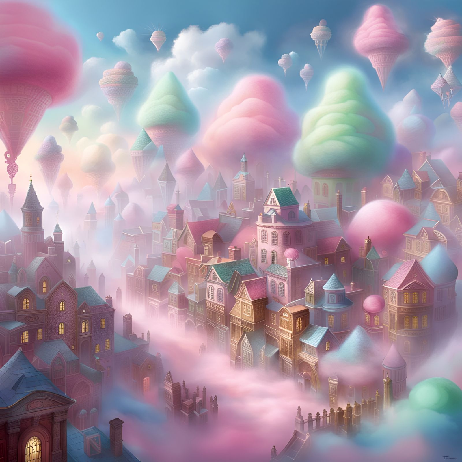 Candy Floss City in the Clouds