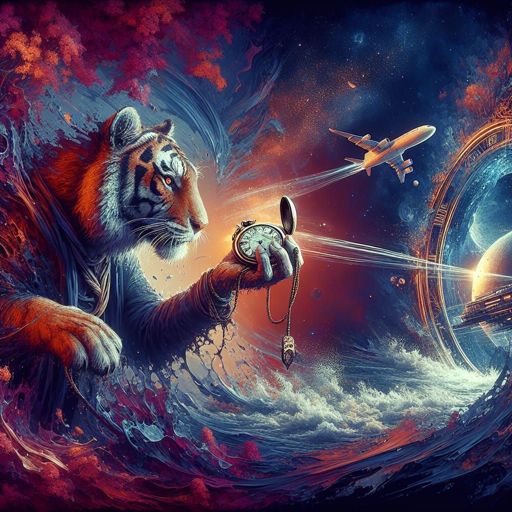 Fantastical Tiger Activates Spaceship Portal with Watch