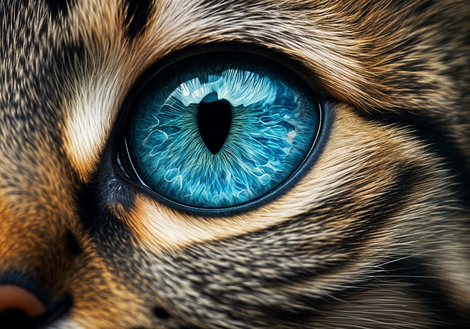 Glowing Feline Eye, Close-Up, 8K Resolution