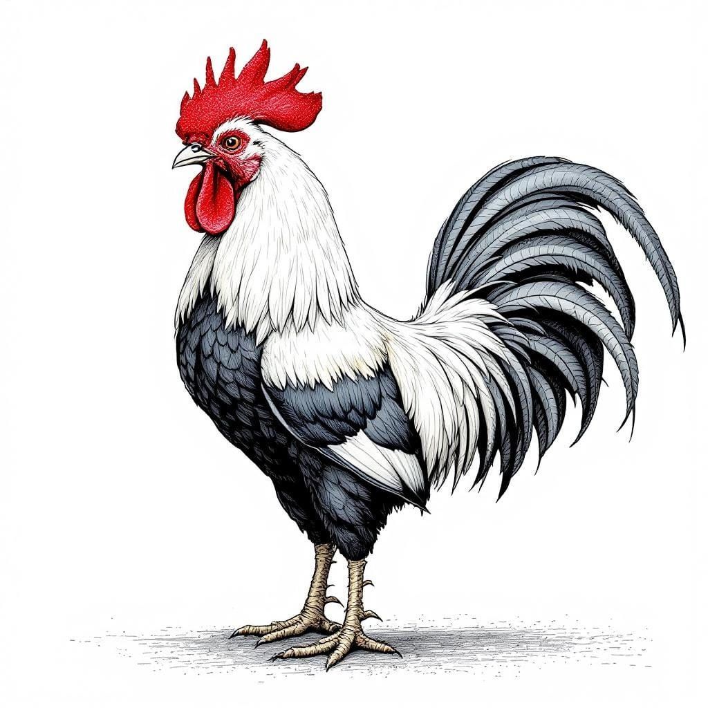Colorful Rooster Strutting Boldly in the Breeze