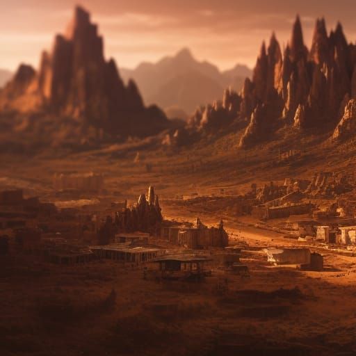 Alien West Archaeological Site: Matte Painting