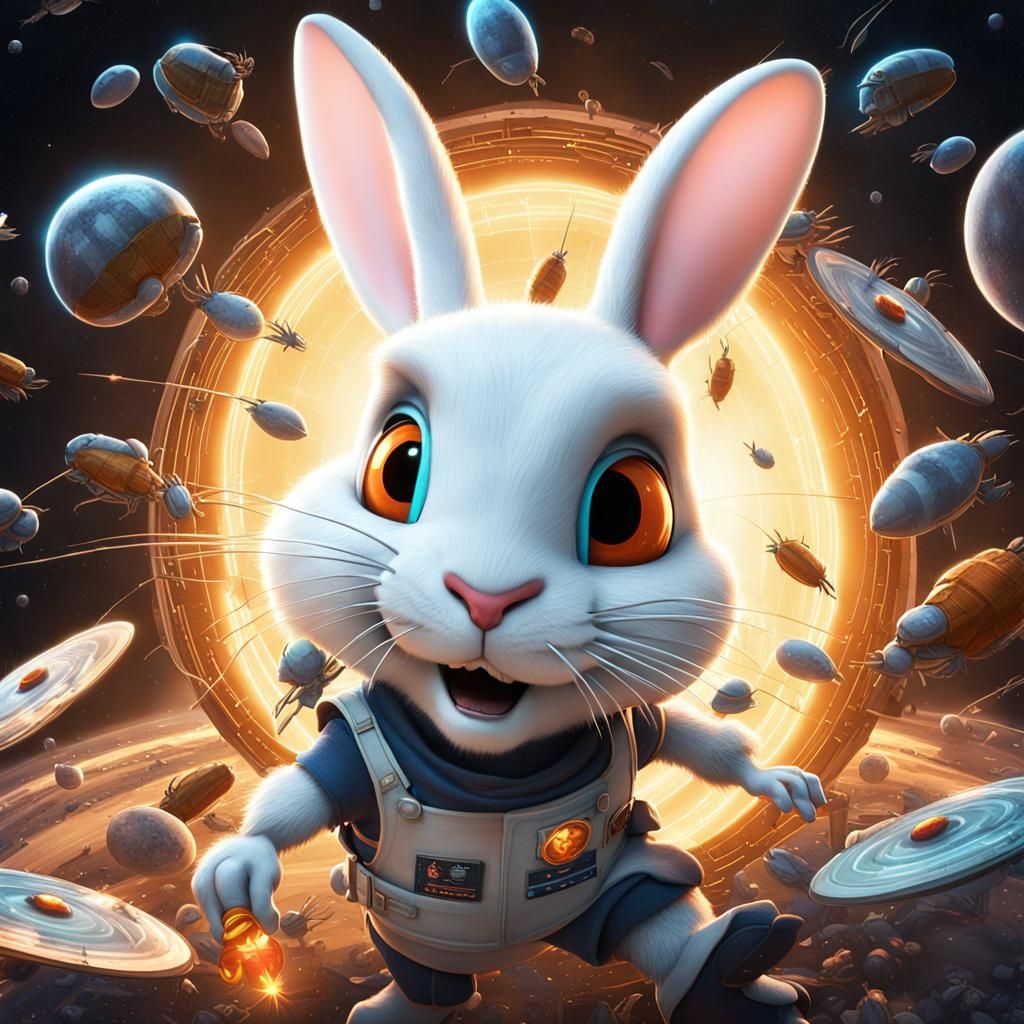Bunbun Rabbit vs Cockroaches: Solar Eclipse Chaos in 3D