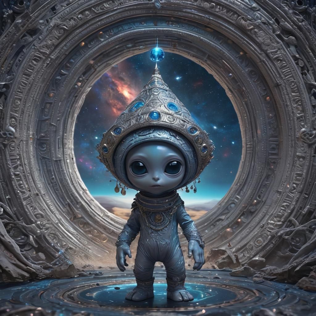 Baby Alien Walks Through Interdimensional Portal