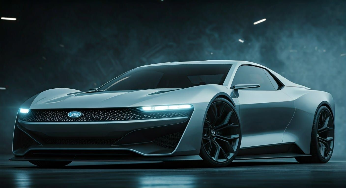 Ford Ranchero Concept Car in Futuristic Cyberpunk Style
