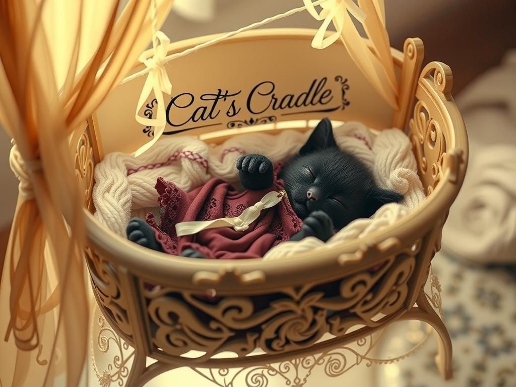 Sleeping Kitten in Golden Cat's Cradle