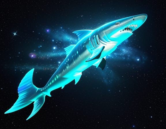 Glass Shark Swimming in the Milky Way