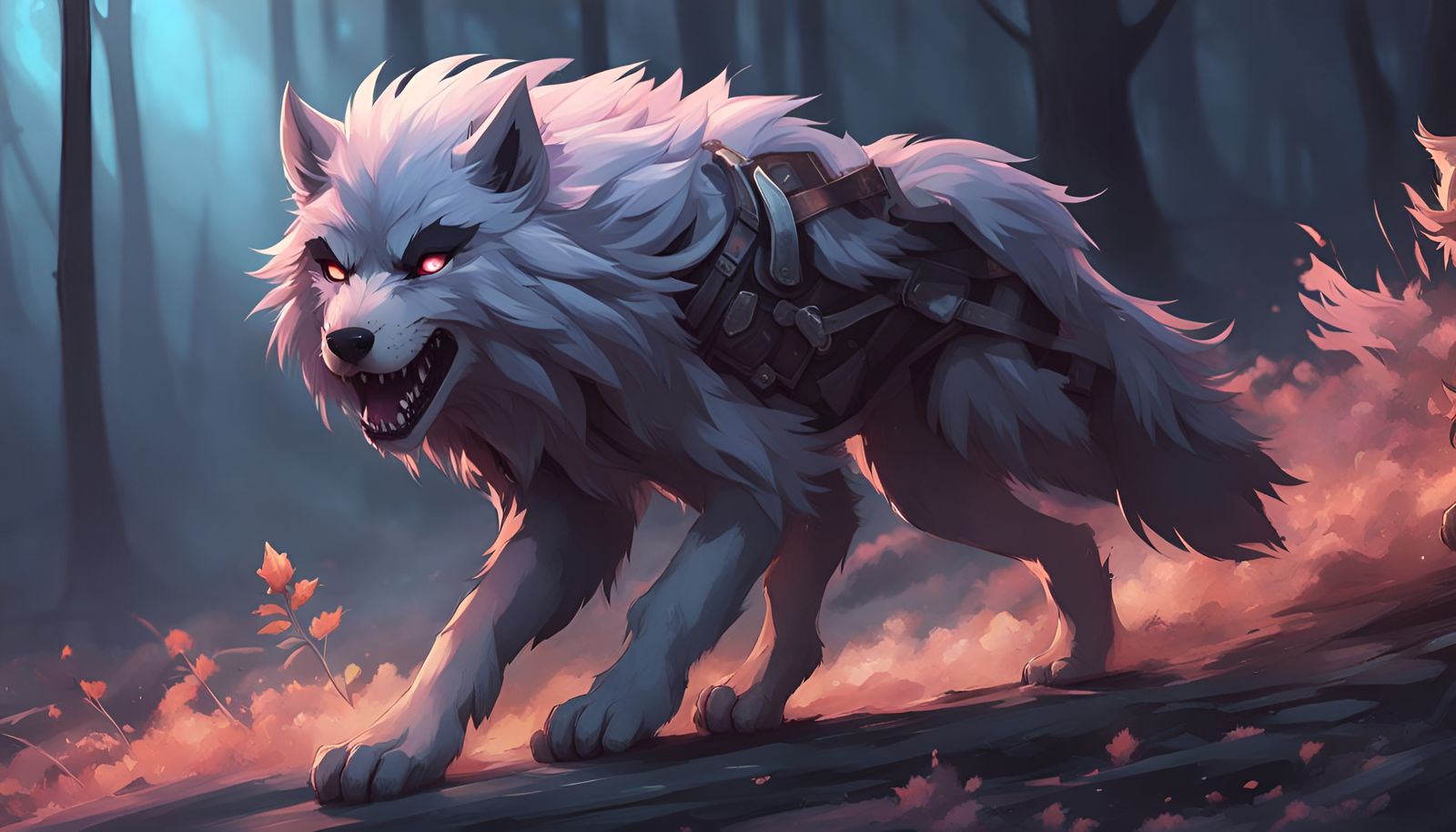 Chibi Werewolf Portrait in Lofi Anime Style