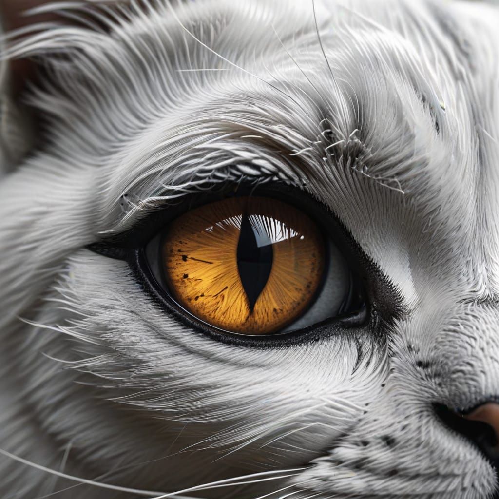 Surrealistic Cat Eye in Simplified Vector Style