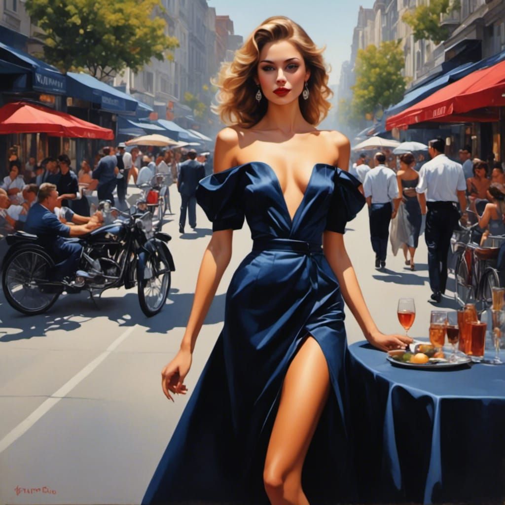 Woman in San Francisco in Pop Art Style