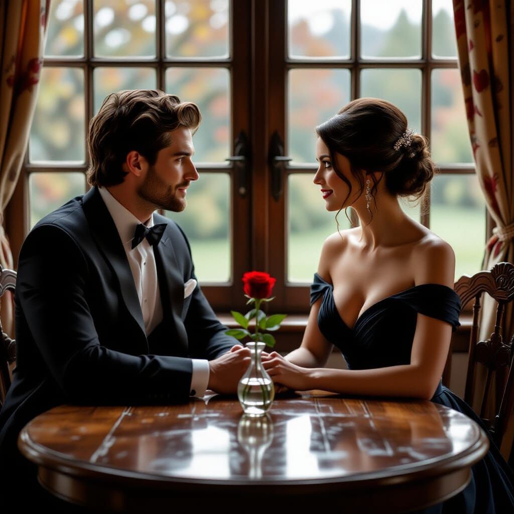 Romantic Encounter in the Style of Old Masters