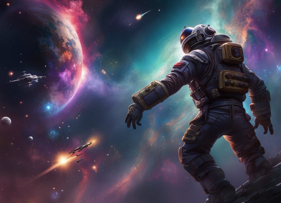 Space Pirates in Interstellar Skirmish: Hyperrealistic Splas...