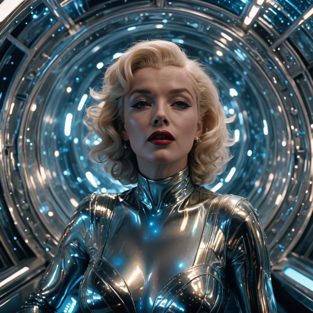 Marilyn Monroe's Surreal Alien Abduction in Spaceship