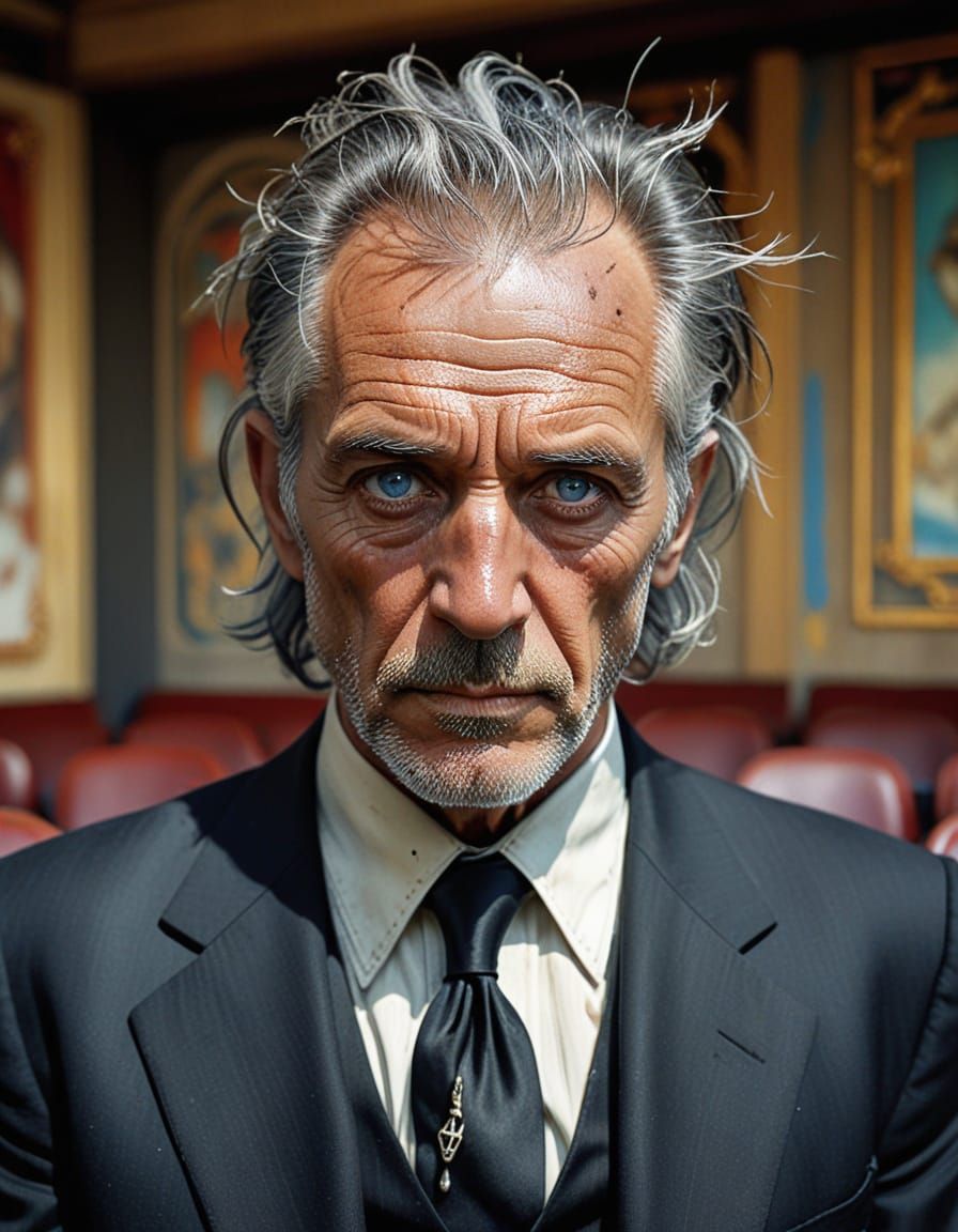 Sad Hobo in Art Deco Movie Theater