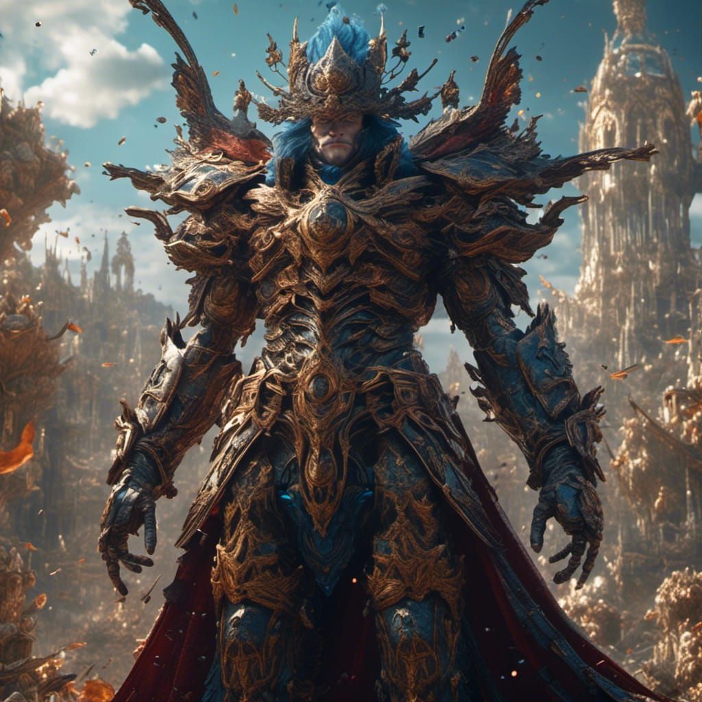 Security Camera Headed Warrior in Detailed Matte Painting