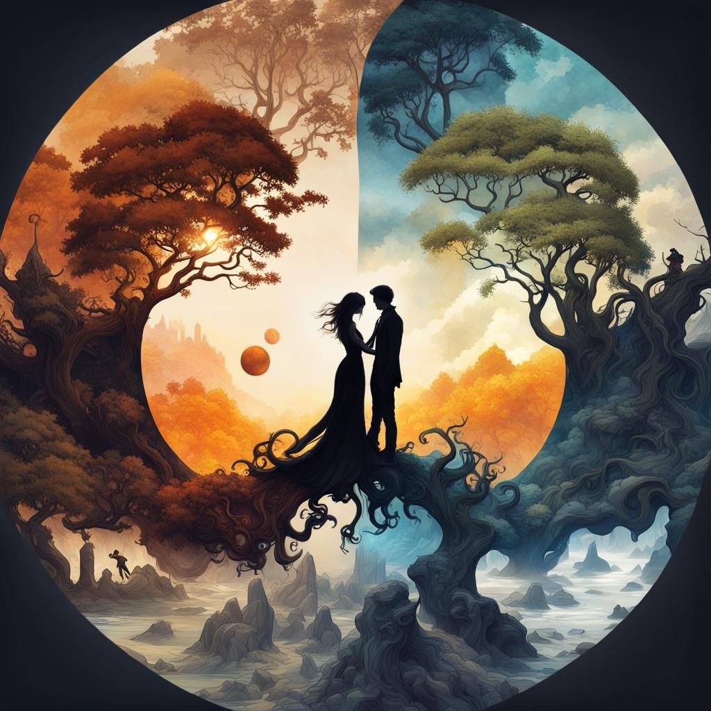 Yin and Yang of Night and Day: Fantasycore Art