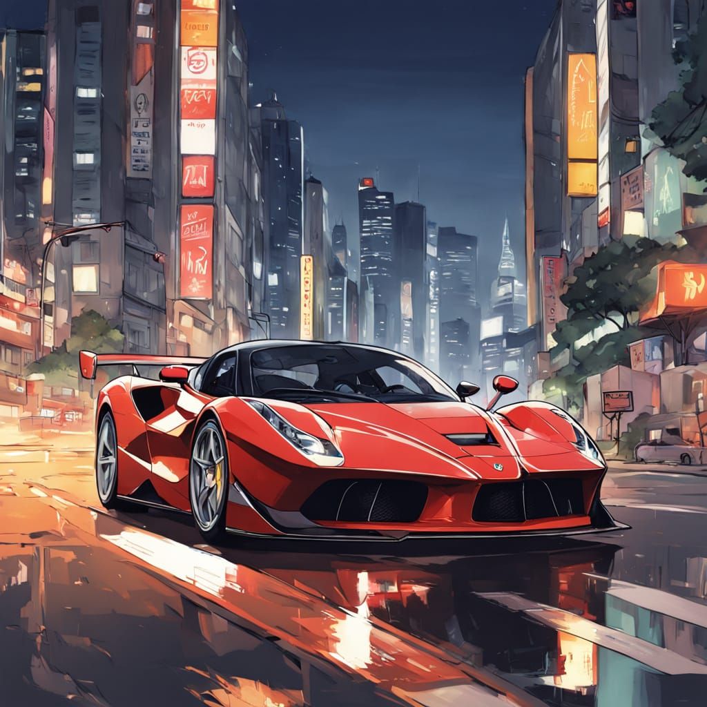 Ferrari FXX K in Singapore: Vibrant Anime Style