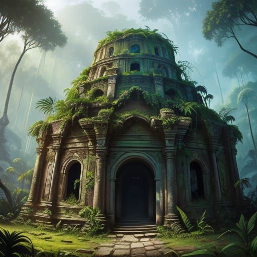 Ancient Jungle Ruins Emerge in Detailed Concept Art