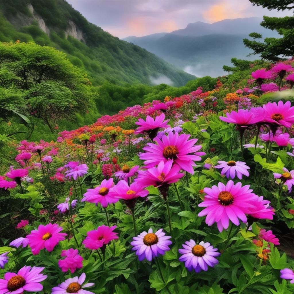 Beautiful Flowers in Amazing Natural Setting