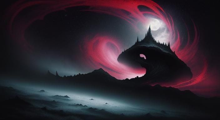 Dark Surrealism: Shadows in a Vast Void