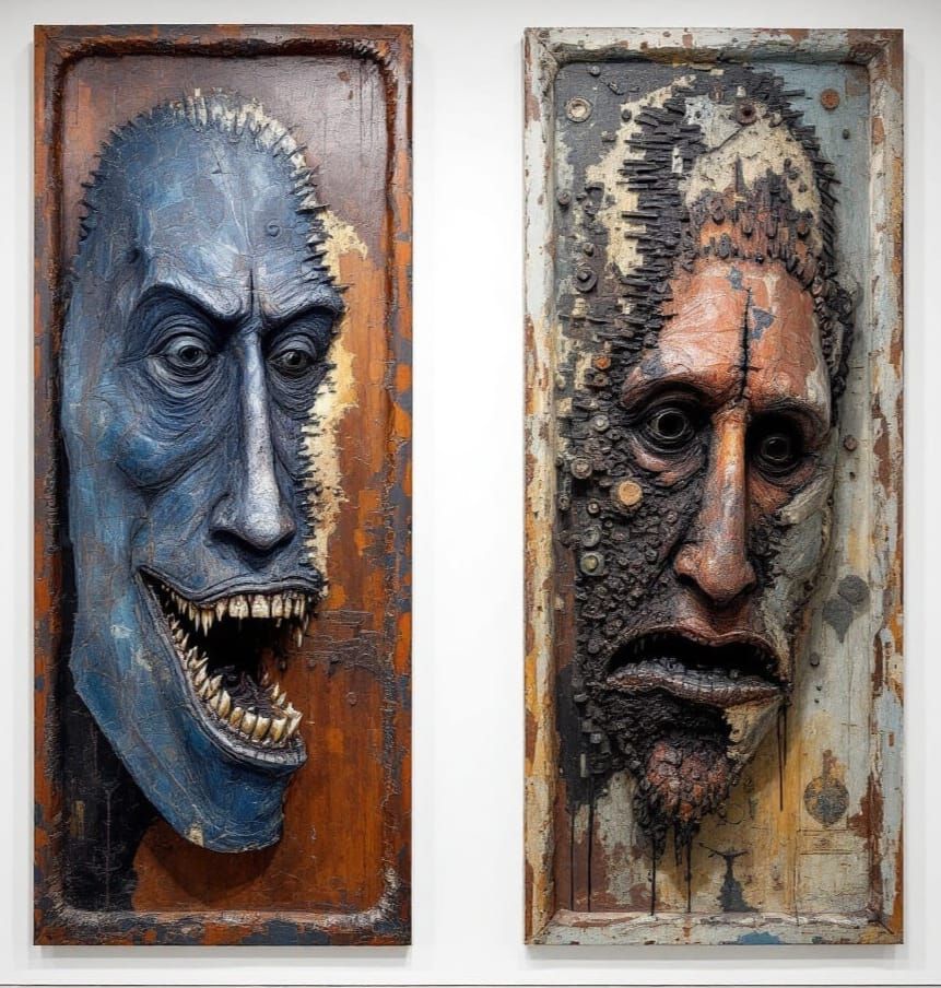 Abstract Panels of Surreal Tribal Art