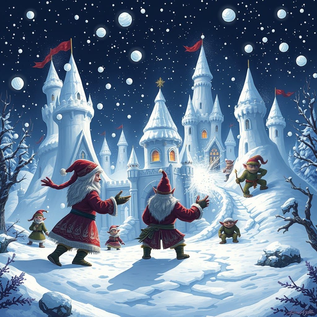 Winter Wonderland Warfare: Elves vs Trolls in a Magical Snow...