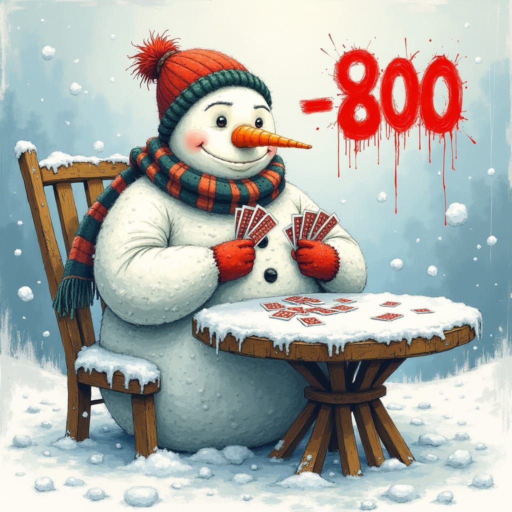 Snowman Bridge Player in Winter Wonderland