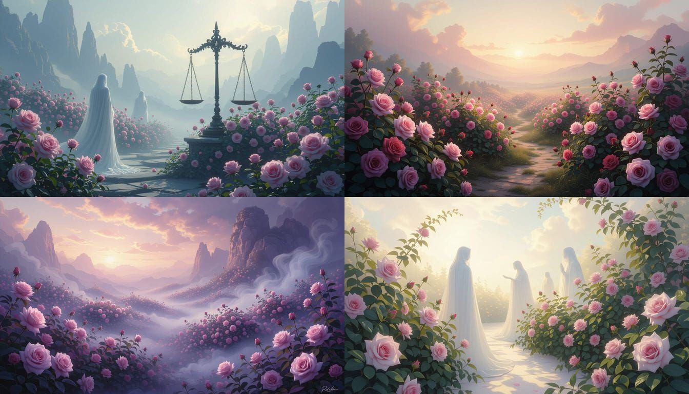 Spectral Rose Gardens in a Timeless Spiritual Realm