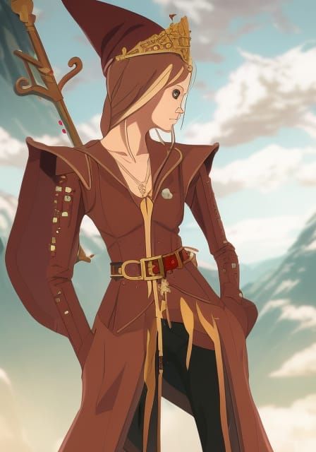 Rhythm wizard of dance elven female with gem studded crown w...