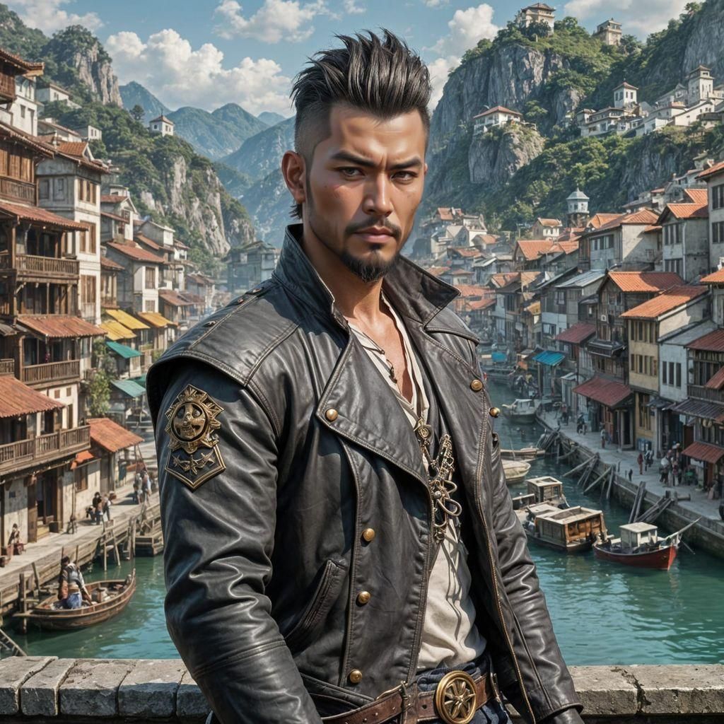 Epic Fantasy Pirate Portrait in Asian Style